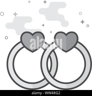 Wedding ring icon in flat outlined grayscale style. Vector illustration. Stock Vector