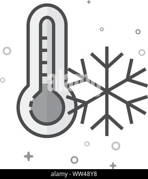 Thermometer icon in flat outlined grayscale style. Vector illustration. Stock Vector