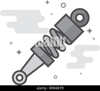Shock absorber icon in flat outlined grayscale style. Vector illustration. Stock Vector