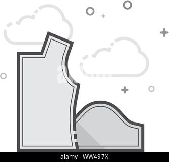 Sewing pattern icon in flat outlined grayscale style. Vector illustration. Stock Vector