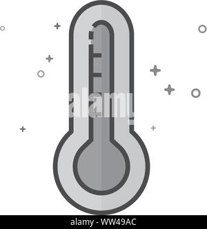 Thermometer icon in flat outlined grayscale style. Vector illustration. Stock Vector