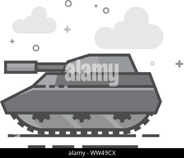 Tank icon in flat outlined grayscale style. Vector illustration. Stock Vector
