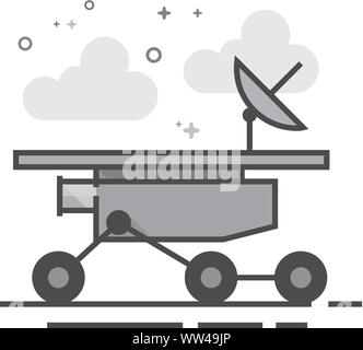 Space rover icon in flat outlined grayscale style. Vector illustration. Stock Vector