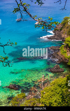 View of Baia do Sancho, one of the most beautiful beaches in the world located in Fernando de Noronha, Brazil Stock Photo