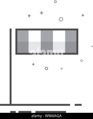 Windsock icon in flat outlined grayscale style. Vector illustration. Stock Vector