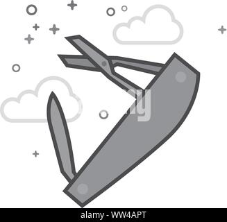 Multi tool icon in flat outlined grayscale style. Vector illustration. Stock Vector
