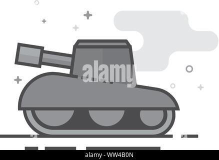 Tank icon in flat outlined grayscale style. Vector illustration. Stock Vector