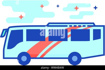 Car icon in outlined flat color style. Vector illustration. Stock Vector