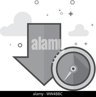 Download queue icon in flat outlined grayscale style. Vector illustration. Stock Vector