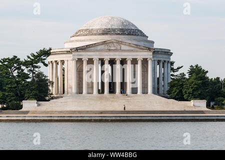 WASHINGTON, DC - JULY 12, 2017:  People visit the Jefferson Memorial, dedicated to Thomas Jefferson, one of the American Founding Fathers. Stock Photo