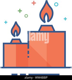 Candles icon in outlined flat color style. Vector illustration. Stock Vector