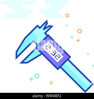 Dial caliper icon in outlined flat color style. Vector illustration. Stock Vector