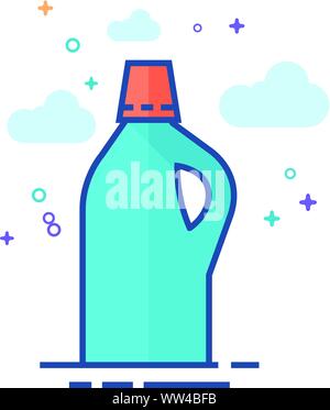 Detergent bottle icon in outlined flat color style. Vector illustration. Stock Vector