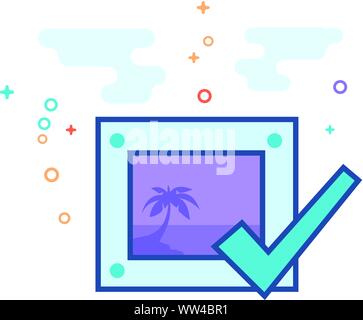 Printing approval icon in outlined flat color style. Vector illustration. Stock Vector
