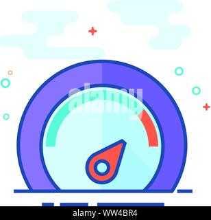 Dashboard icon in outlined flat color style. Vector illustration. Stock Vector