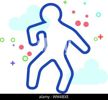 Crime victim icon in outlined flat color style. Vector illustration. Stock Vector
