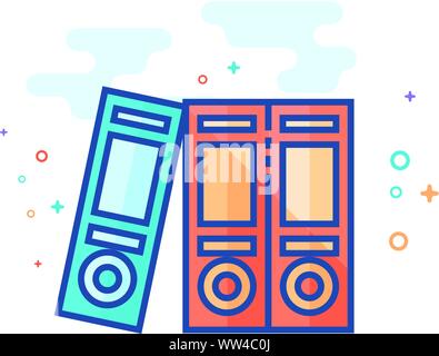 Office folder icon in outlined flat color style. Vector illustration. Stock Vector