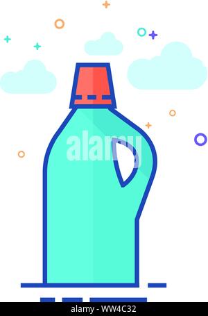 Detergent bottle icon in outlined flat color style. Vector illustration. Stock Vector