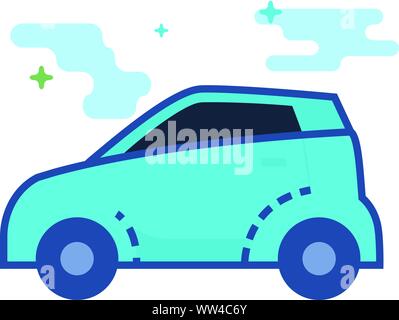 Car icon in outlined flat color style. Vector illustration Stock Vector ...