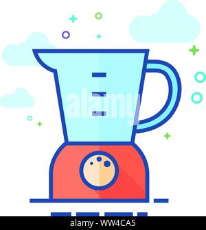 Juicer icon in outlined flat color style. Vector illustration. Stock Vector