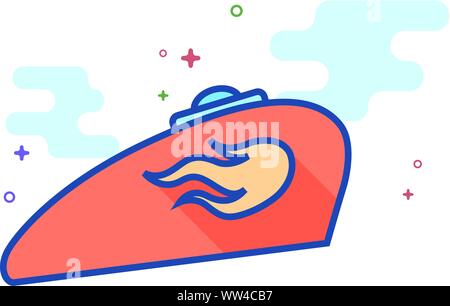 Motorcycle gas tank icon in outlined flat color style. Vector illustration. Stock Vector
