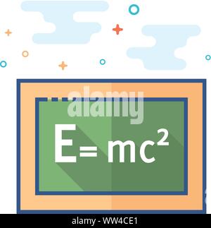 Blackboard icon in outlined flat color style. Vector illustration. Stock Vector