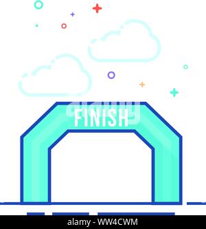 Finish line icon in outlined flat color style. Vector illustration ...