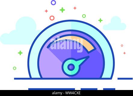 Dashboard icon in outlined flat color style. Vector illustration. Stock Vector
