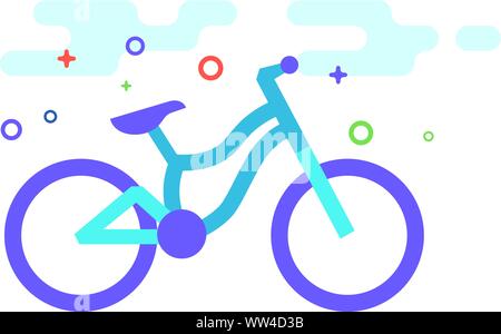 Mountain bike icon in outlined flat color style. Vector illustration. Stock Vector