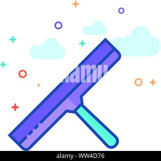 Glass scraper icon in outlined flat color style. Vector illustration. Stock Vector