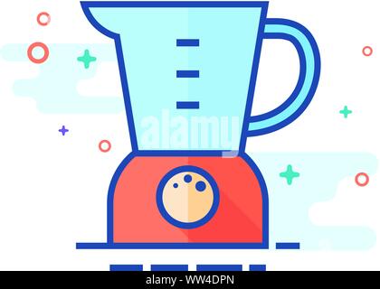 Juicer icon in outlined flat color style. Vector illustration. Stock Vector
