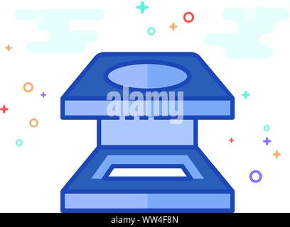 Printing magnifier icon in outlined flat color style. Vector illustration. Stock Vector