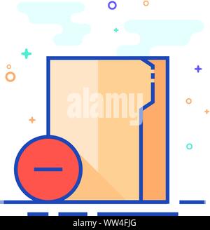 Folder icon in outlined flat color style. Vector illustration. Stock Vector