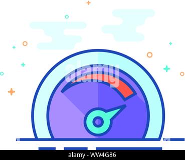Dashboard icon in outlined flat color style. Vector illustration. Stock Vector