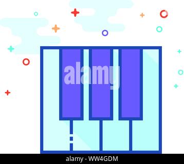 Piano  keys icon in outlined flat color style. Vector illustration. Stock Vector