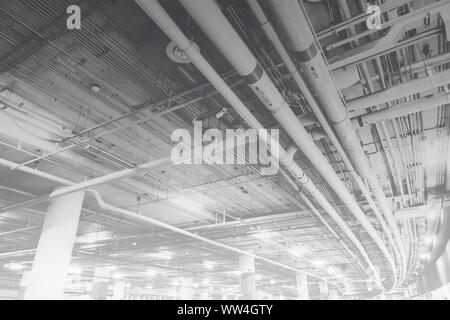 Pipe line from Industry building well design and construction for engineering background Stock Photo