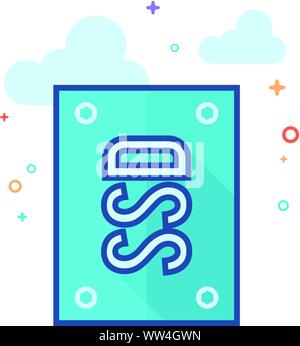 Solid state drive icon in outlined flat color style. Vector illustration. Stock Vector
