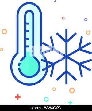 Thermometer icon in outlined flat color style. Vector illustration. Stock Vector