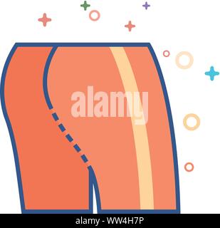 Cycling pants icon in outlined flat color style. Vector illustration. Stock Vector