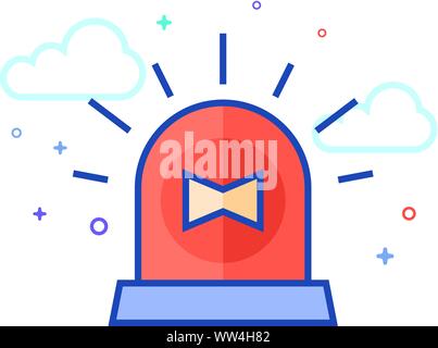 Siren icon in outlined flat color style. Vector illustration. Stock Vector