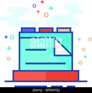 Medical records icon in outlined flat color style. Vector illustration. Stock Vector