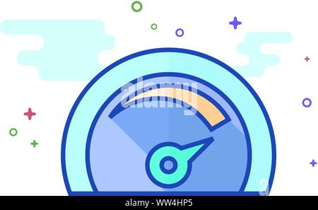 Dashboard icon in outlined flat color style. Vector illustration. Stock Vector