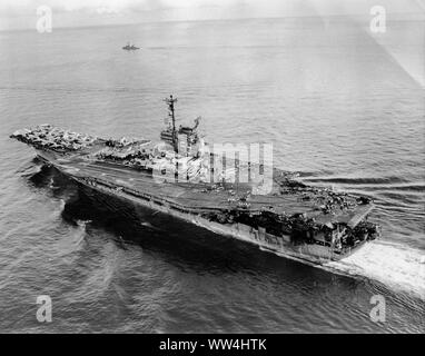 Uss Forrestal Devastated By A Rocket Explosion On The Bridge, Vietnam ...