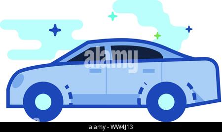 Car icon in outlined flat color style. Vector illustration. Stock Vector
