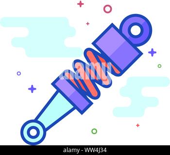 Shock absorber icon in outlined flat color style. Vector illustration. Stock Vector