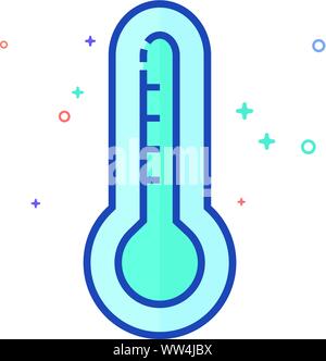 Thermometer icon in outlined flat color style. Vector illustration. Stock Vector