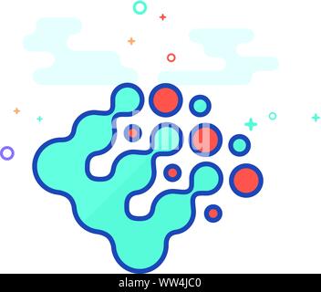 Printing raster dots icon in outlined flat color style. Vector illustration. Stock Vector
