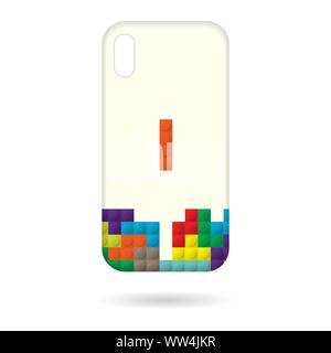 Yellow phone case with construction kit elements Stock Vector
