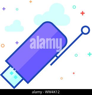 Wireless receiver icon in outlined flat color style. Vector illustration. Stock Vector