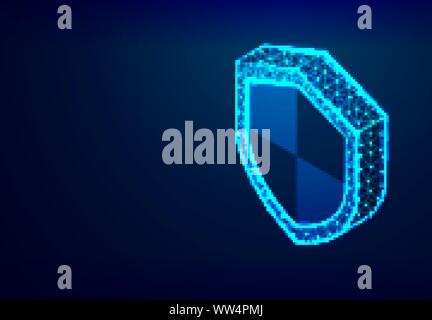 Isometric Shield. Security, safe, privacy Concept. Abstract low Poly Design. Vector Illustration Stock Vector